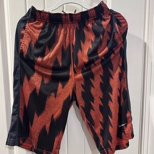 Nike Men's Black and Red Athletic Shorts